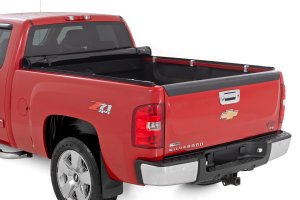 GMC Sierra 3500 HD Soft Roll Up Bed Cover - Rough Country - Matte Black - '11-'14 GMC Sierra 3500 HD Soft Roll Up Bed Cover - Rough Country - Matte Black - '11-'14